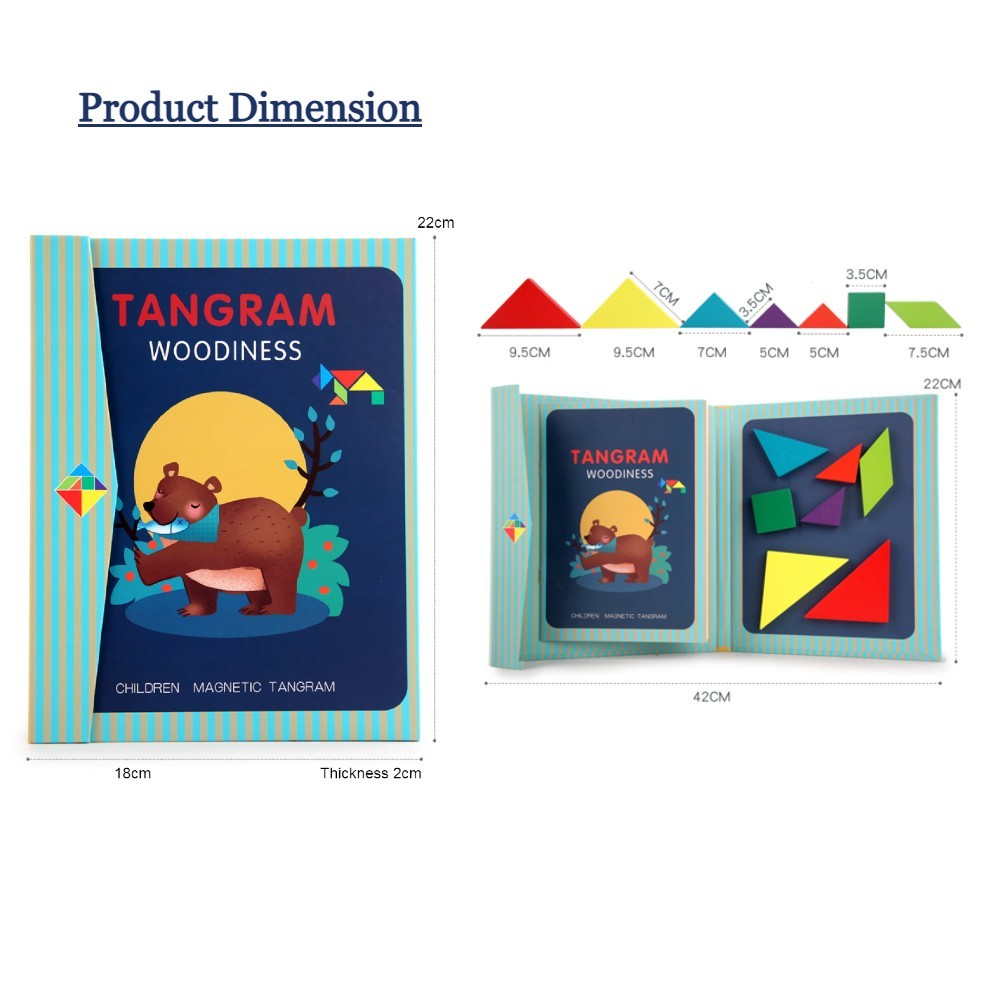 3D Tangram Magnetic Puzzles Book