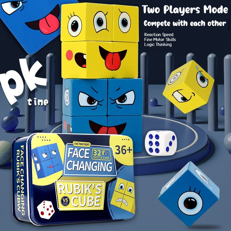 Emoji Cube Face Expression Changing Puzzle