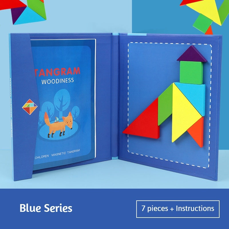 3D Tangram Magnetic Puzzles Book
