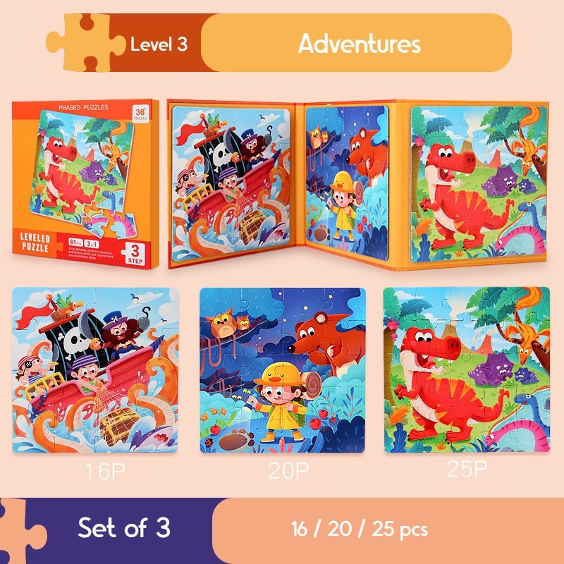 3-in-1 Magnetic Jigsaw Puzzle Book