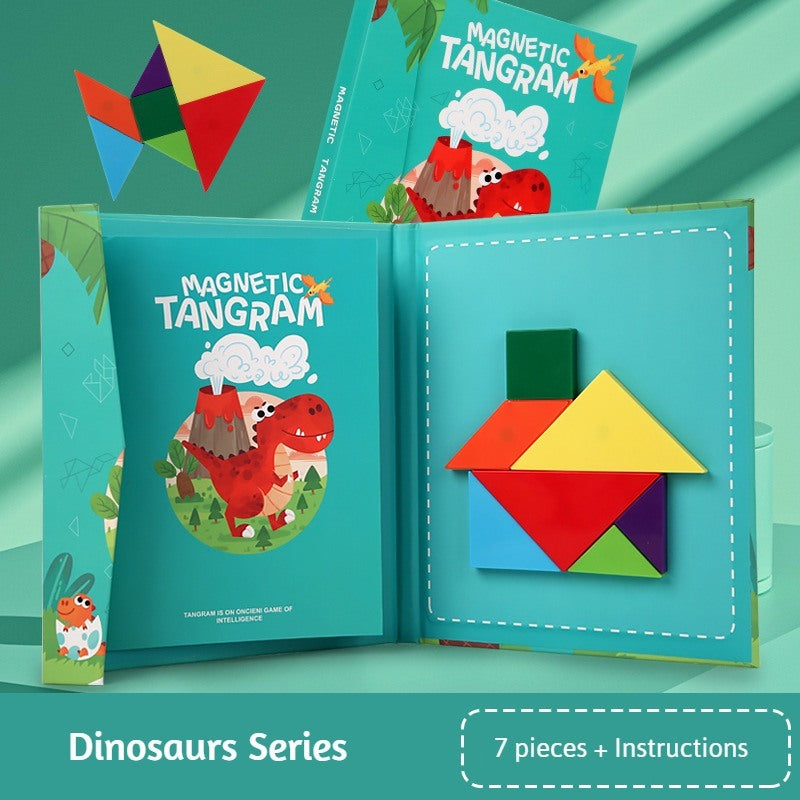3D Tangram Magnetic Puzzles Book