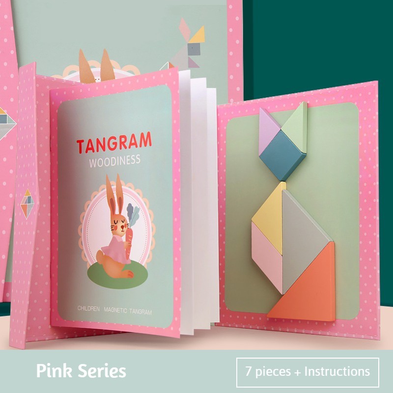 3D Tangram Magnetic Puzzles Book