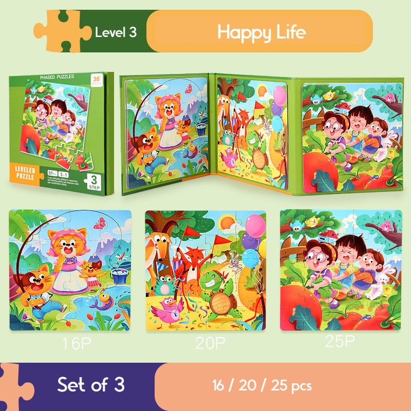 3-in-1 Magnetic Jigsaw Puzzle Book