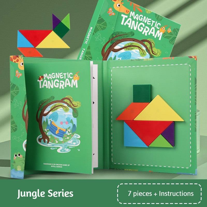 3D Tangram Magnetic Puzzles Book