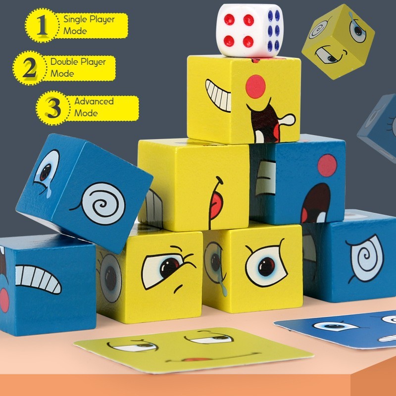 Emoji Cube Face Expression Changing Puzzle