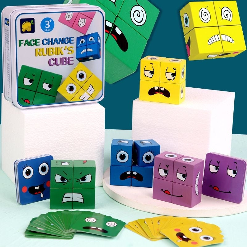 Emoji Cube Face Expression Changing Puzzle