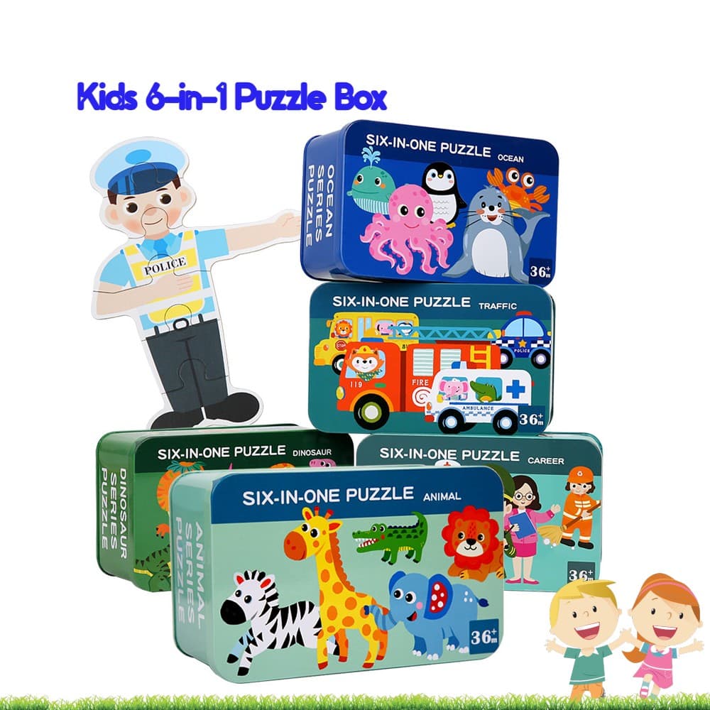 6-in-1 Learning Jigsaw Puzzle Box