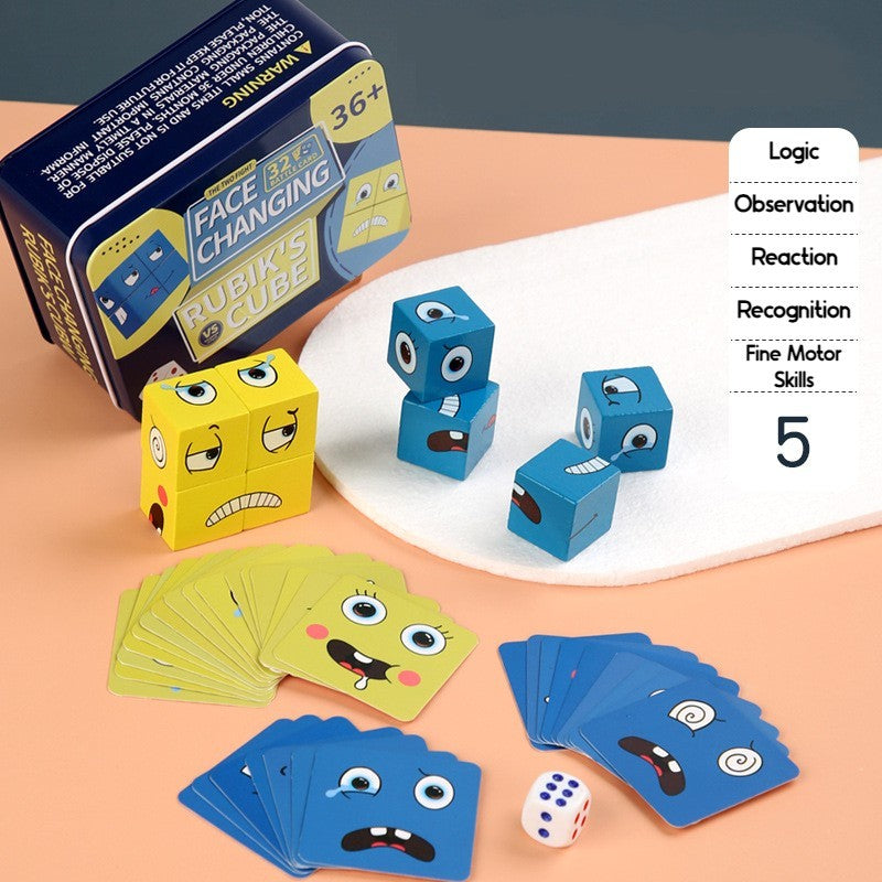 Emoji Cube Face Expression Changing Puzzle