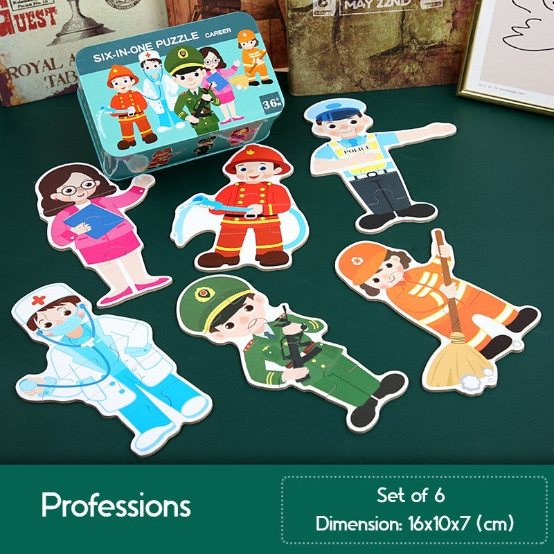 6-in-1 Learning Jigsaw Puzzle Box