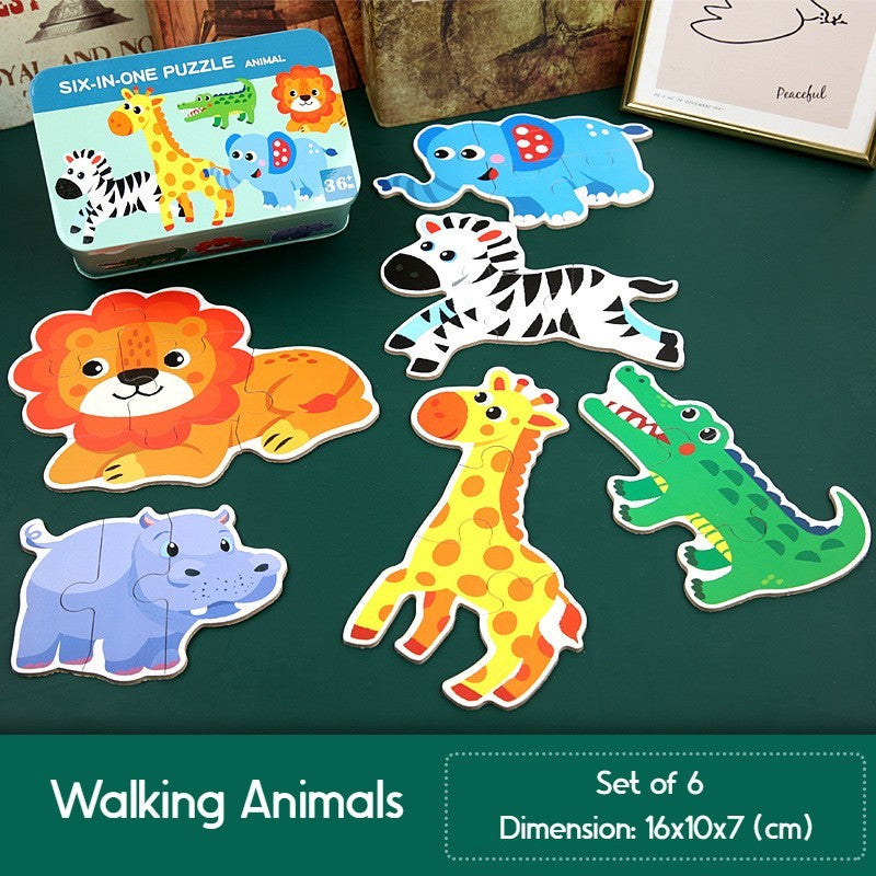6-in-1 Learning Jigsaw Puzzle Box