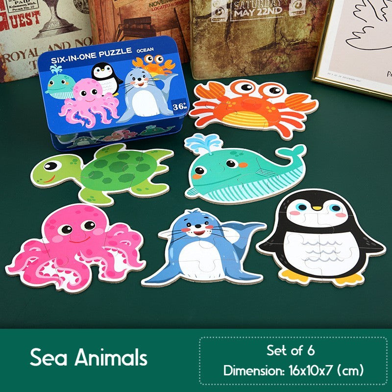 6-in-1 Learning Jigsaw Puzzle Box