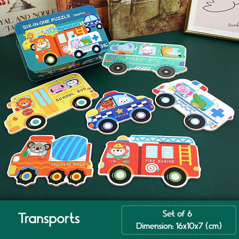 6-in-1 Learning Jigsaw Puzzle Box